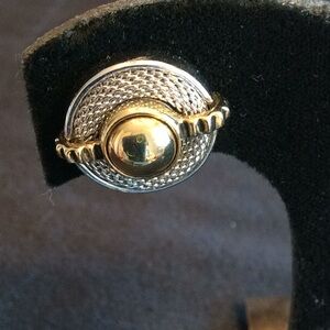 Silver and Gold French Clip Earrings